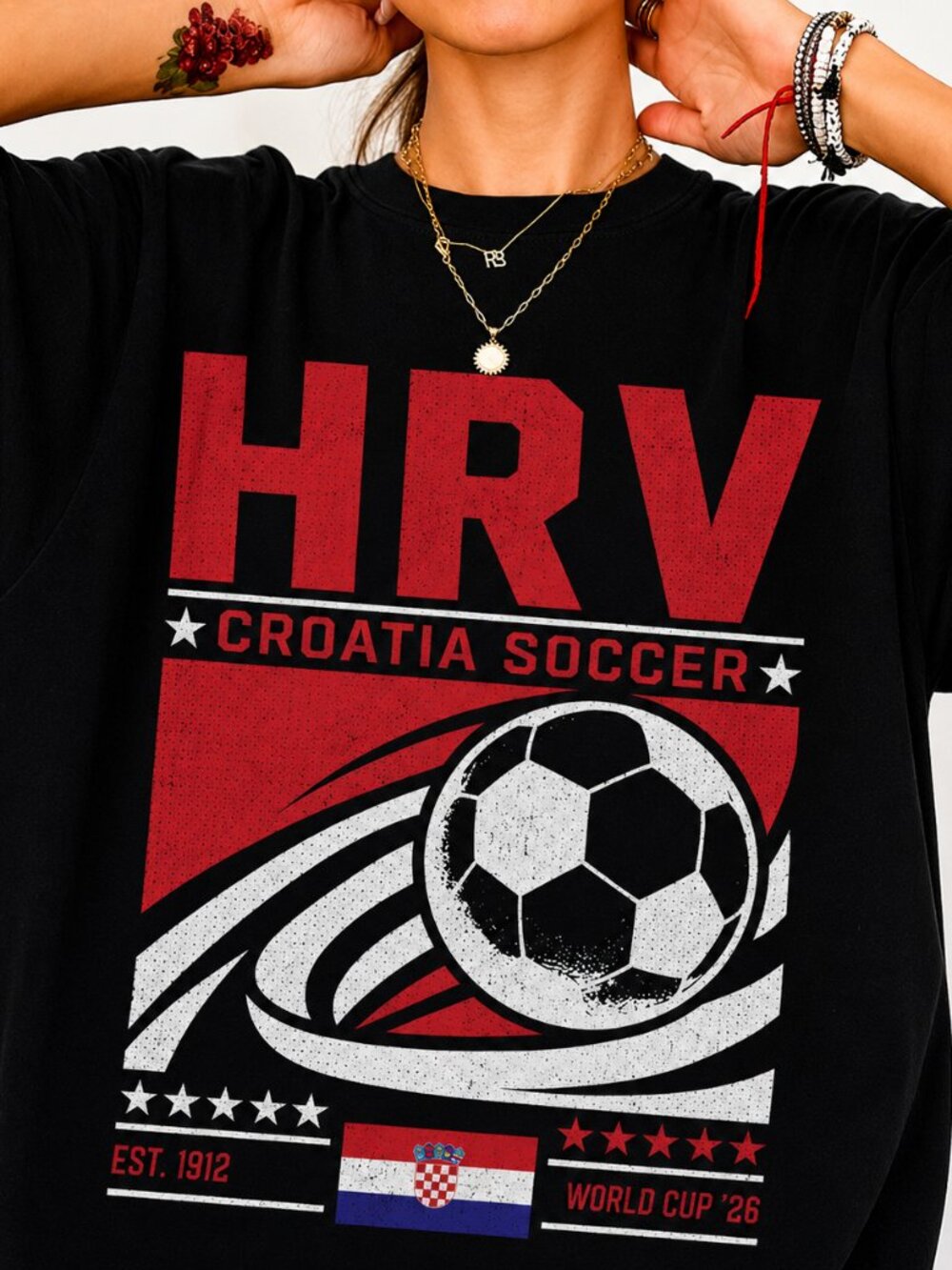 Vintage Croatia Soccer Tee, Retro 90s Football Fan Graphic Shirt